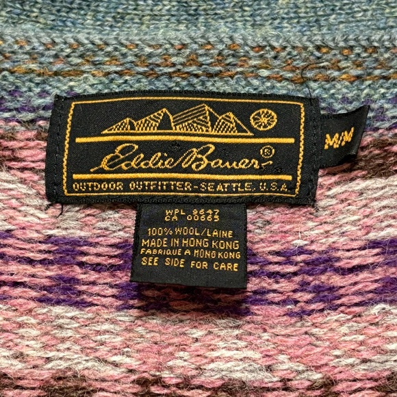 Eddie Bauer 100% Wool Cardigan Vintage Medium - Picture 5 of 8